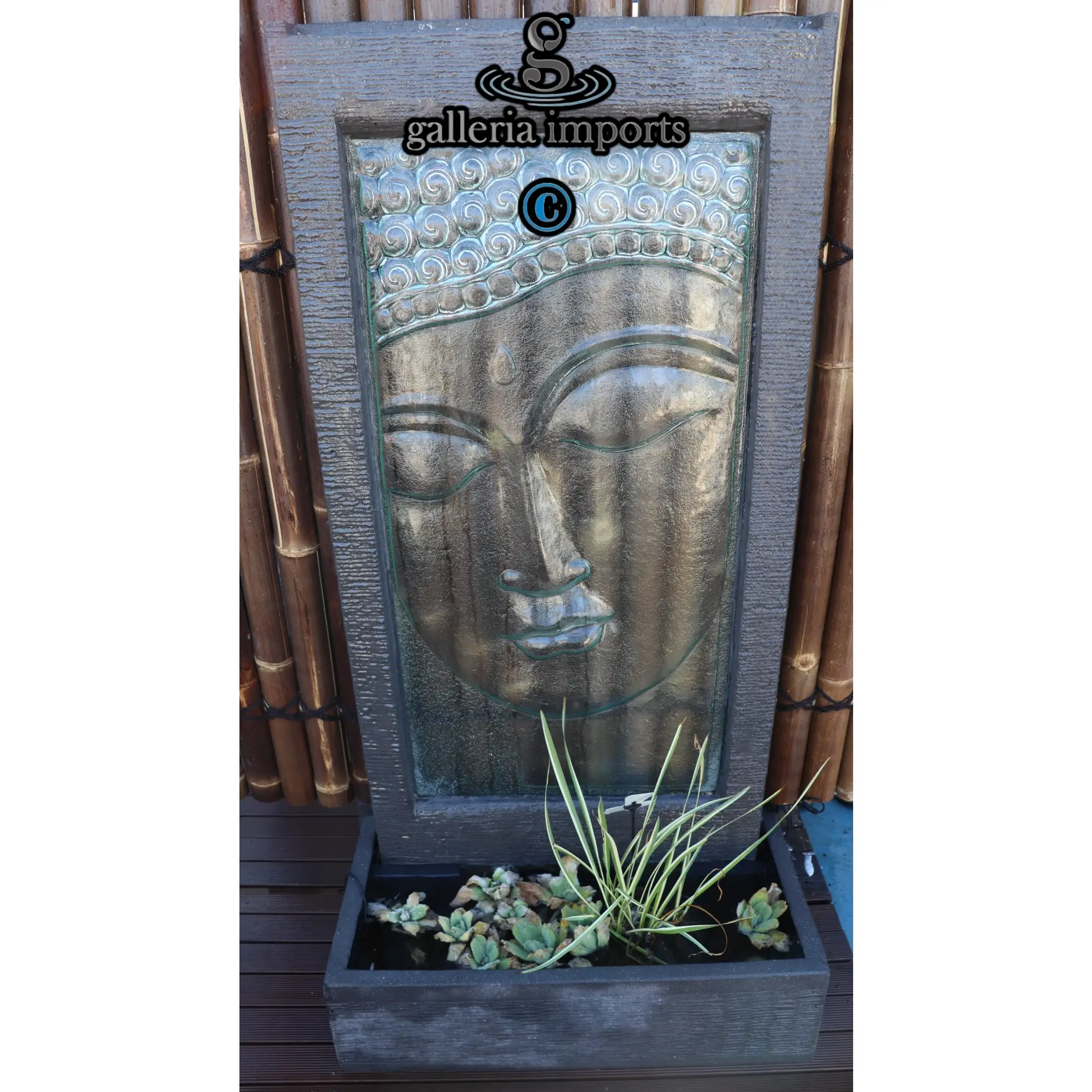 Buddha Face Glass Wall Fountain