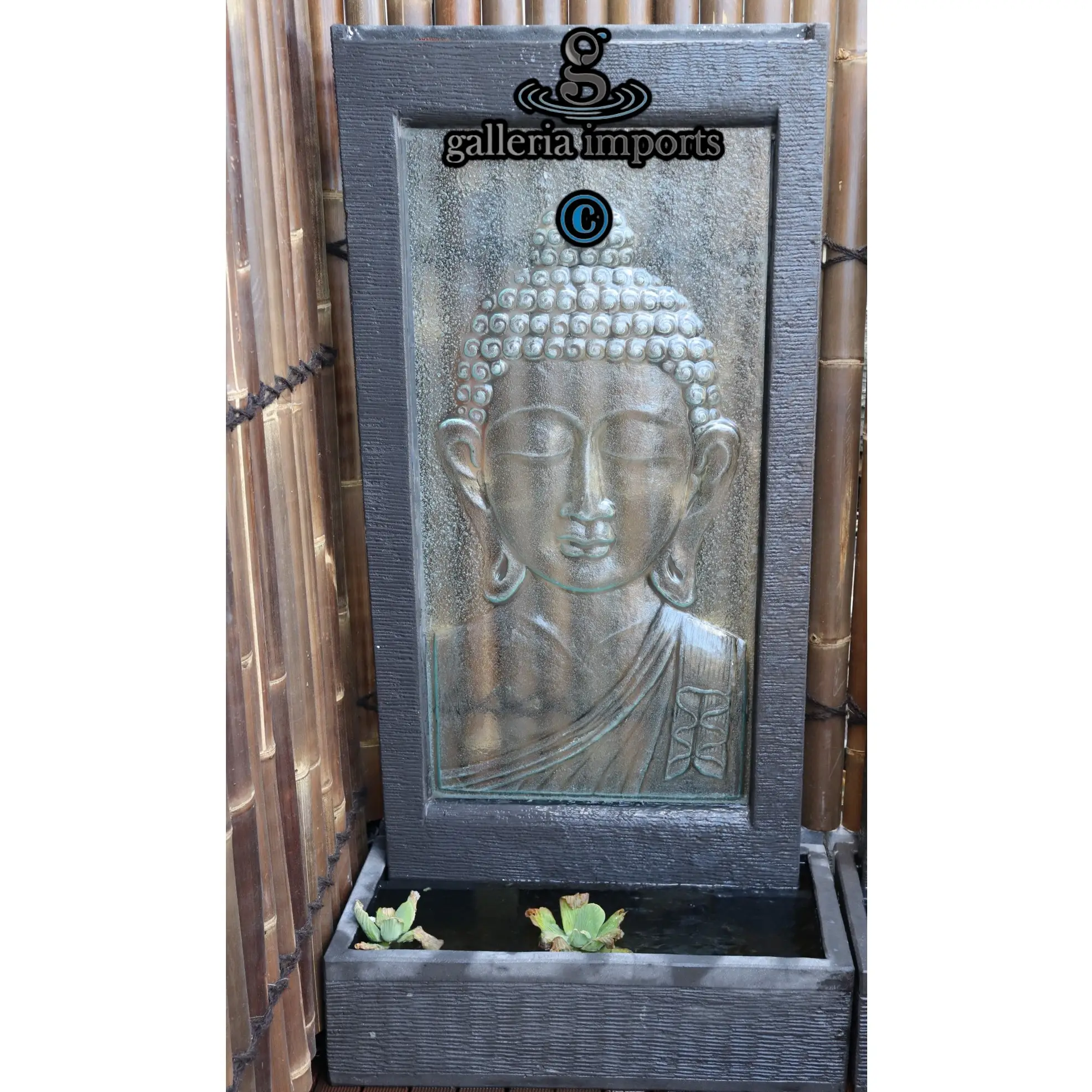 Buddha Head Glass Wall Fountain