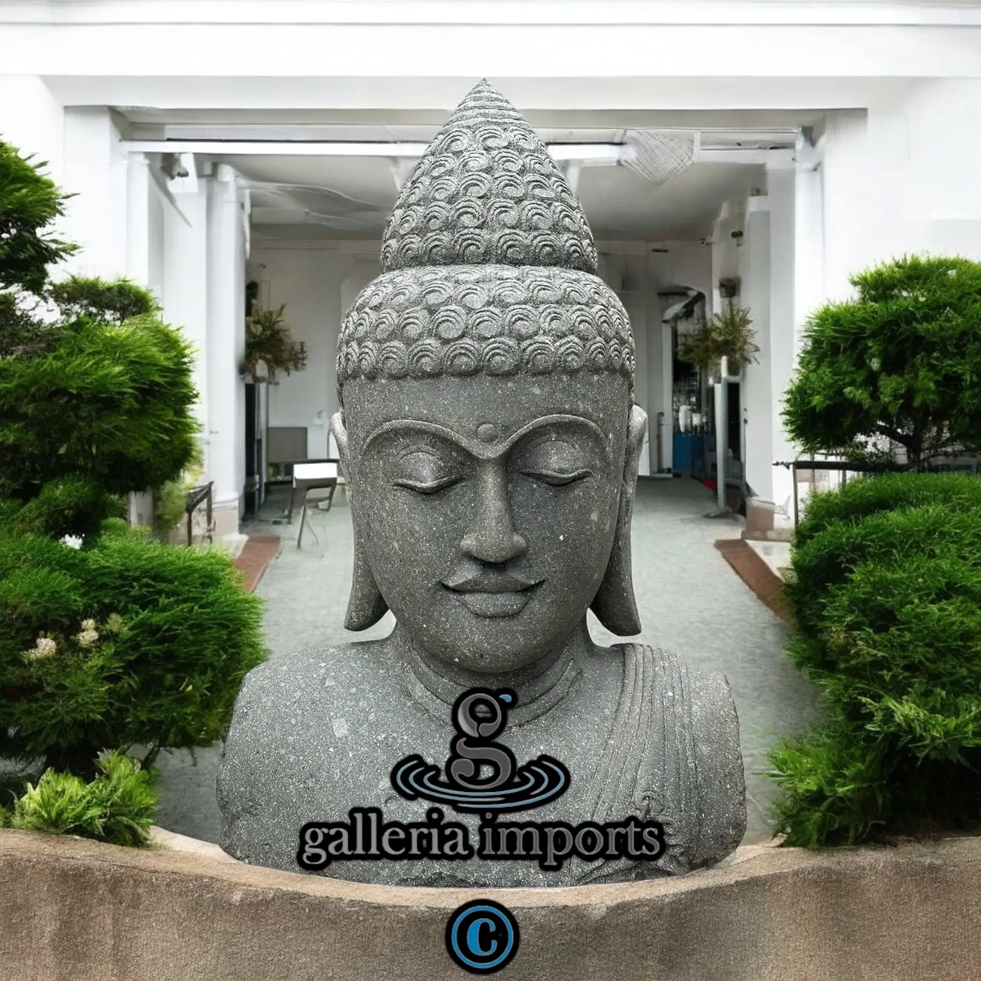 Buddha Head Green Stone 150cm | 59" H