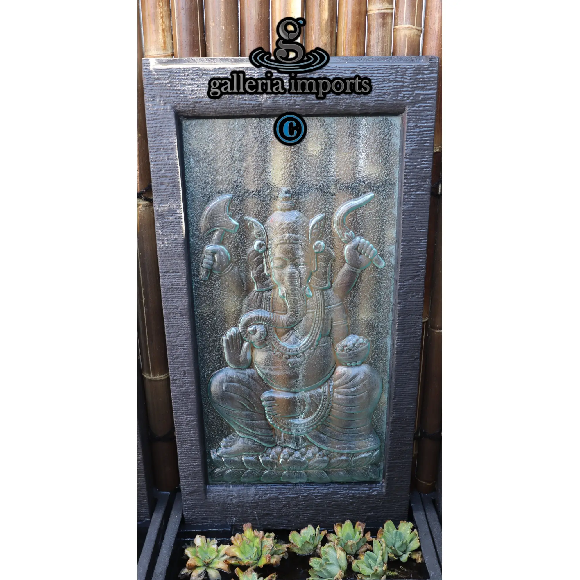 Ganesha Glass Wall Fountain