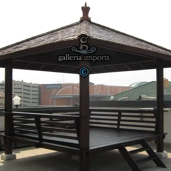 Gazebo Bengkirai Wood 3 X 3 Meters