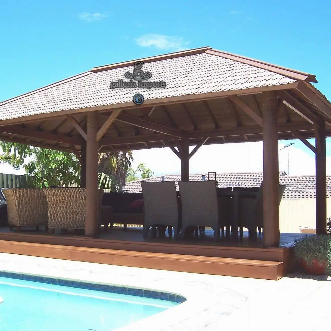 Gazebo Bengkirai Wood 3 X 6 Meters