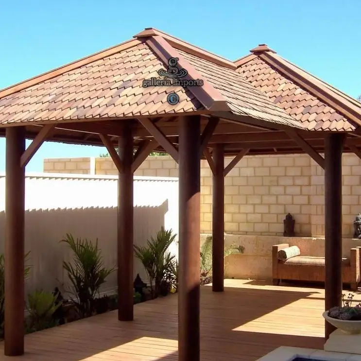 Gazebo Bengkirai Wood 4 X 6 Meters