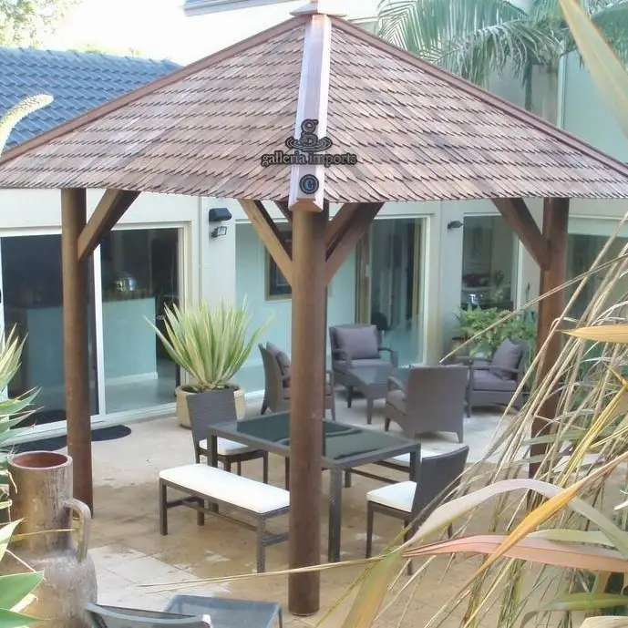 Gazebo Bengkirai Wood L Size 3m X 3m + 2.5m X 2.5m