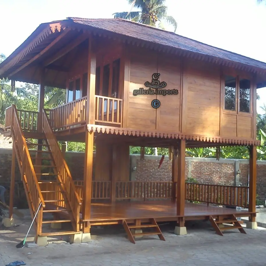 Gazebo Coconut Wood Double Floor 4 X 7 Meters