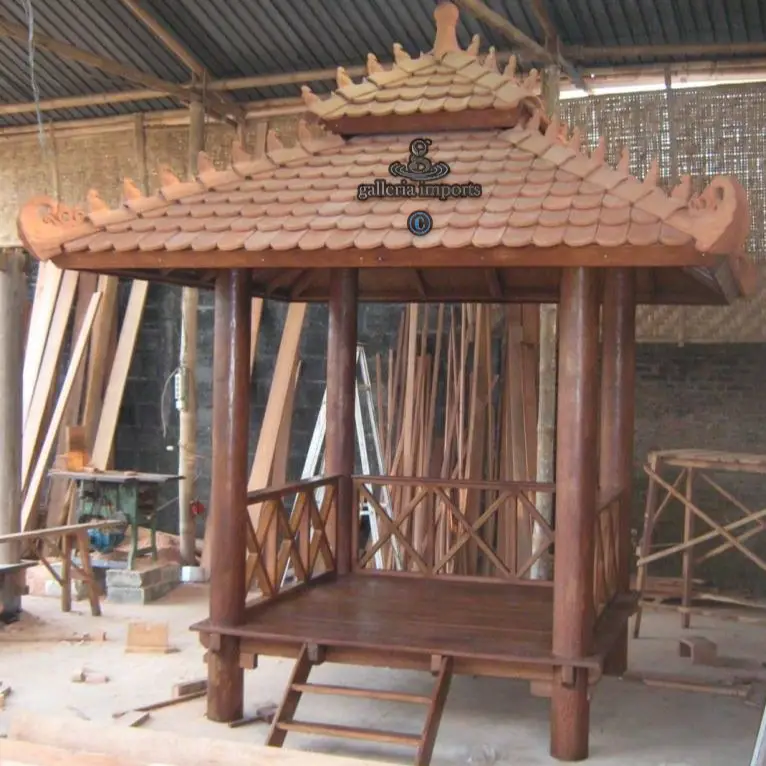 Gazebo Coconut Wood Double Roof 3 X 3 Meters
