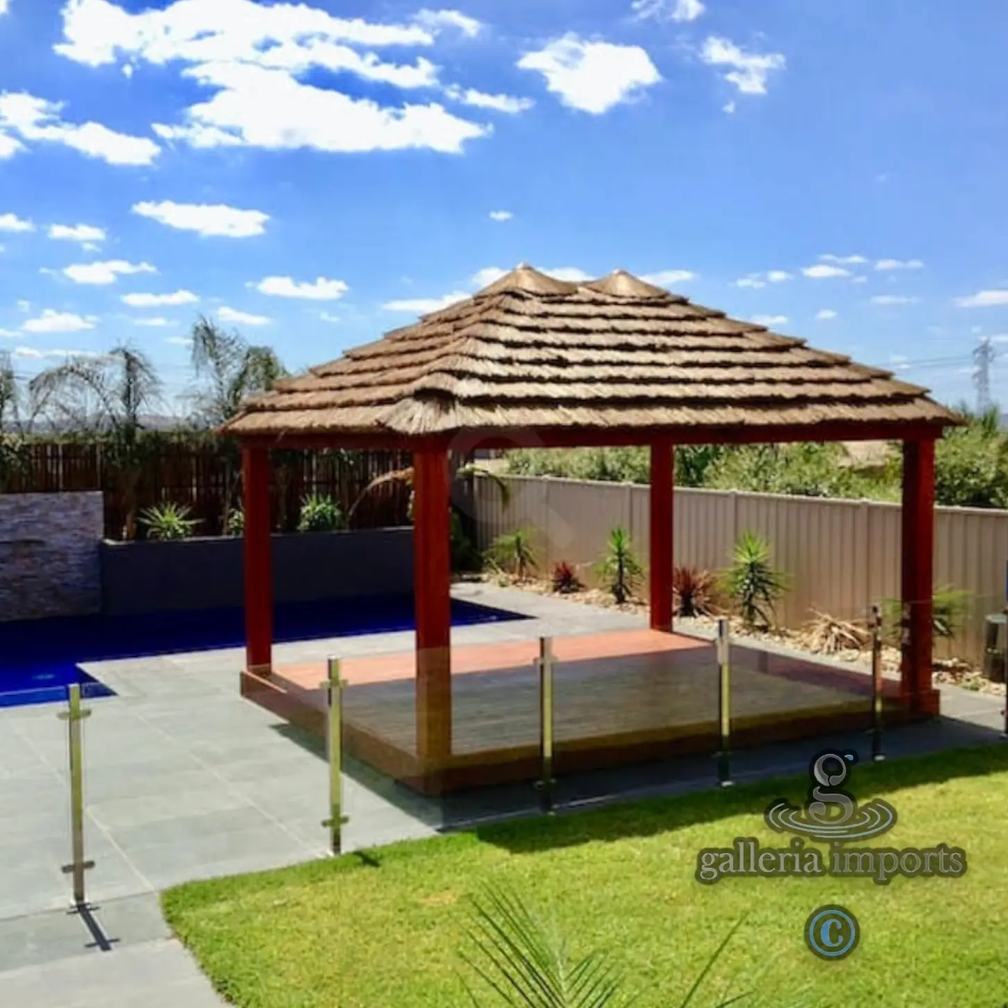 Gazebo Bengkirai Wood With Java Thatching Roof 3x3 Meters