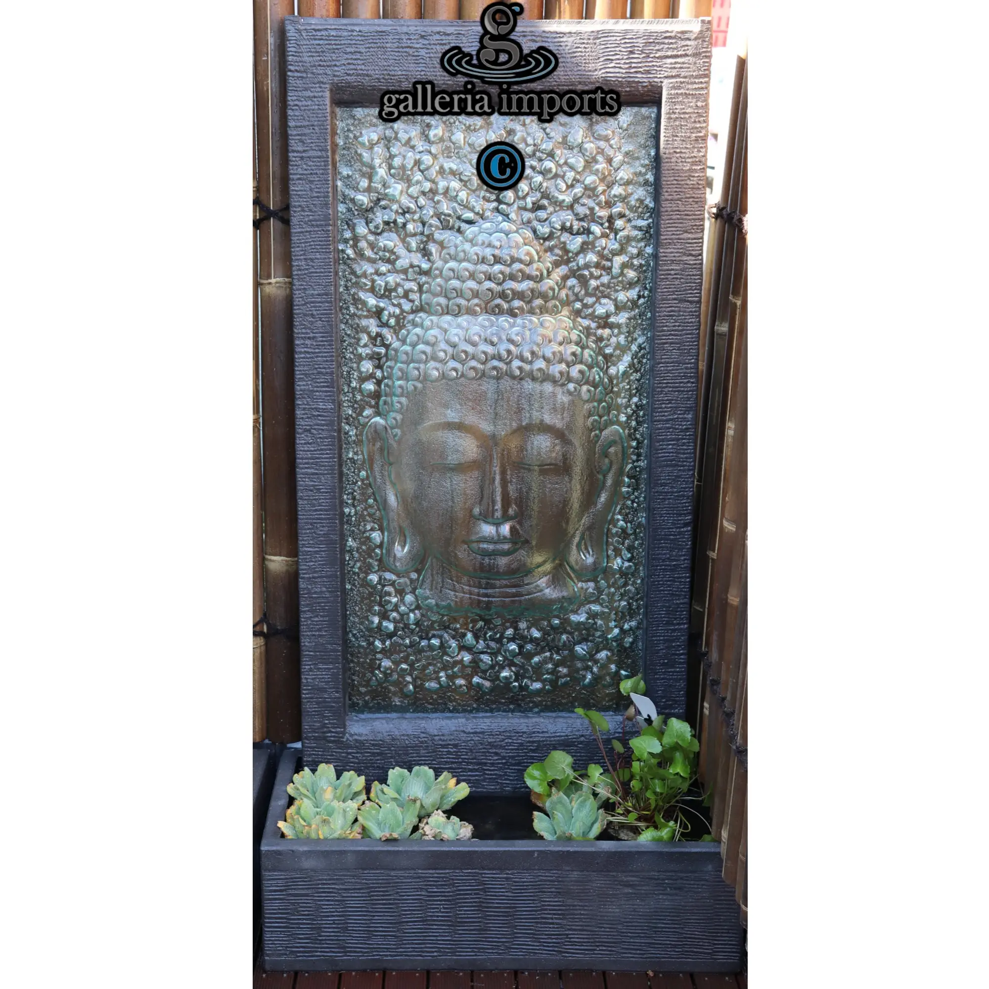 Half Buddha Glass Wall Fountain