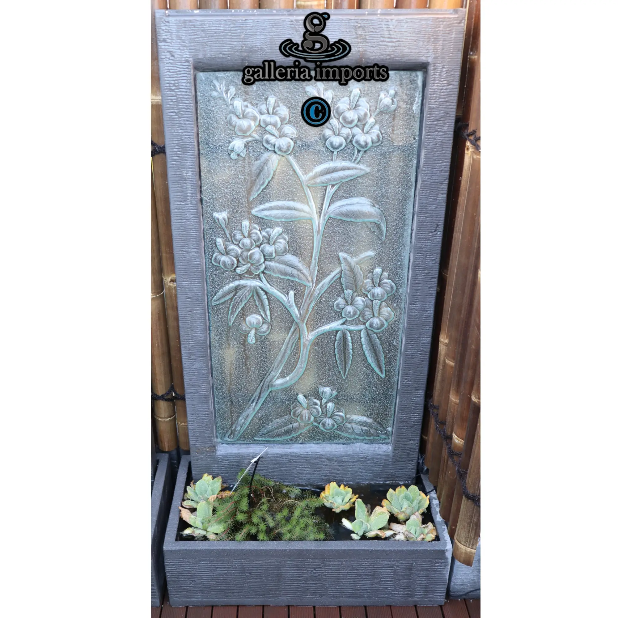 Hibiscus Glass Wall Fountain
