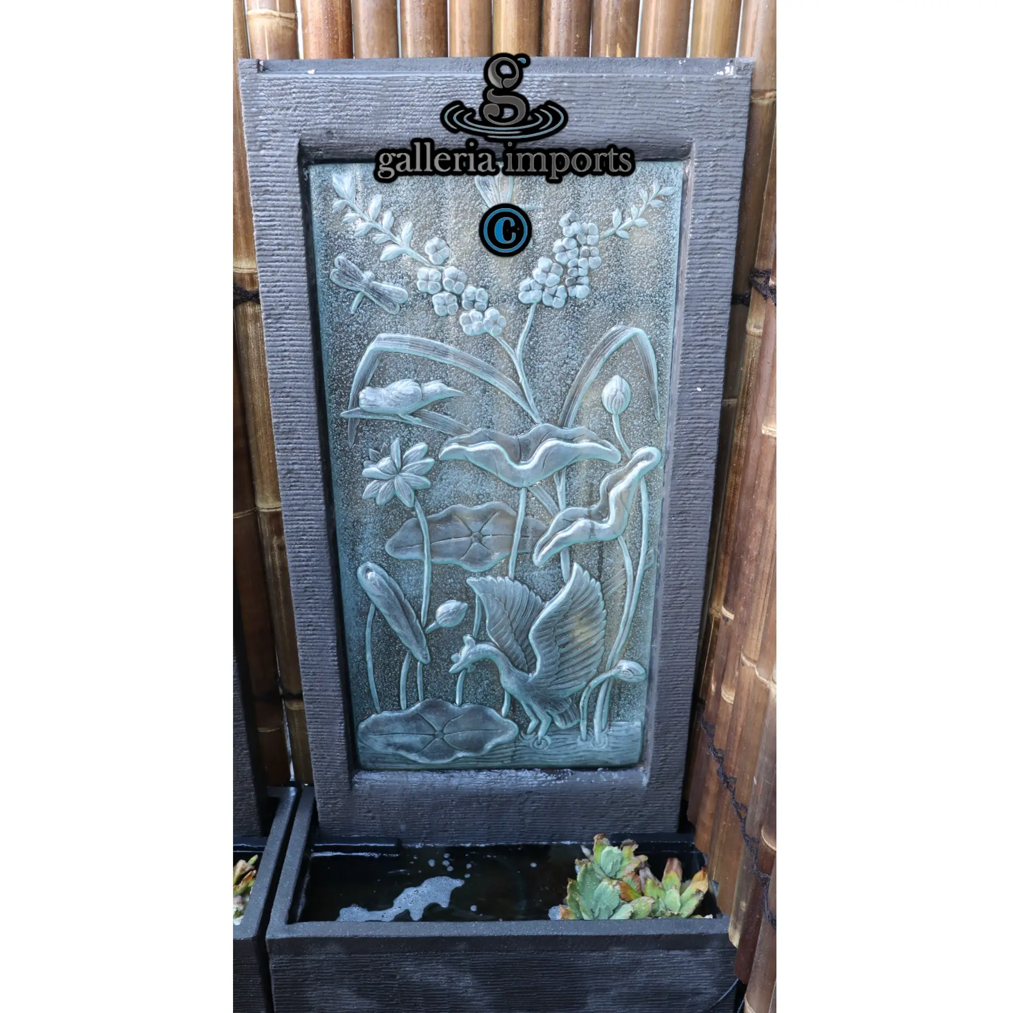 Lotus Glass Wall Fountain