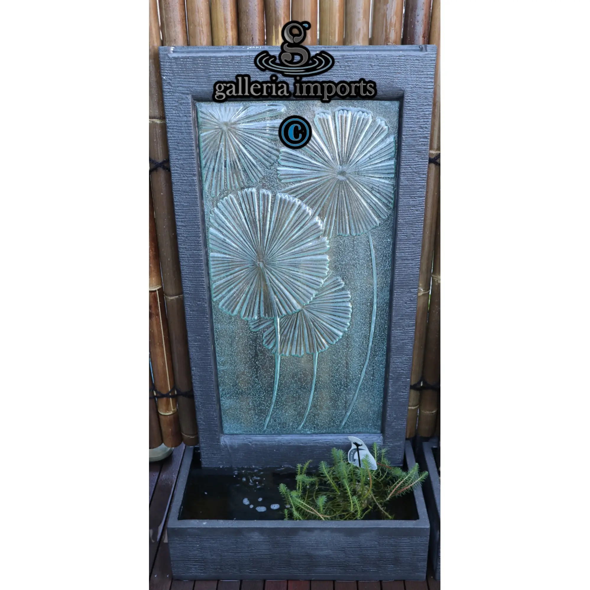 Palm Leaf Glass Wall Fountain