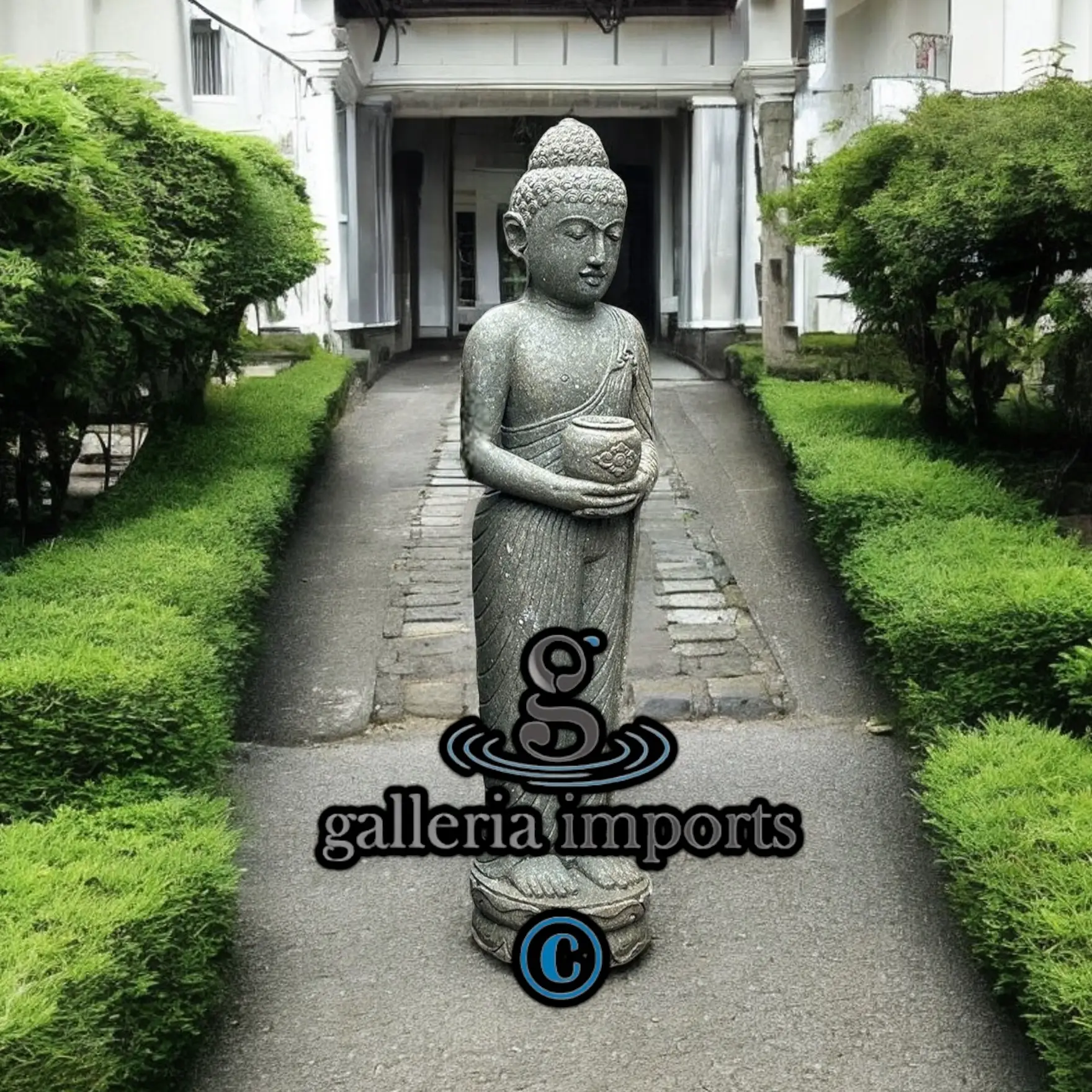 Standing Buddha Green Stone Statue 150cm | 59" H Model 3